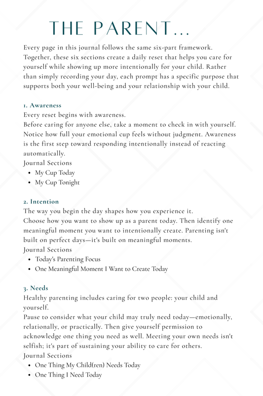 5-Minute Parent Reset:  A 12-Week Guided Journal for More Intentional Parenting