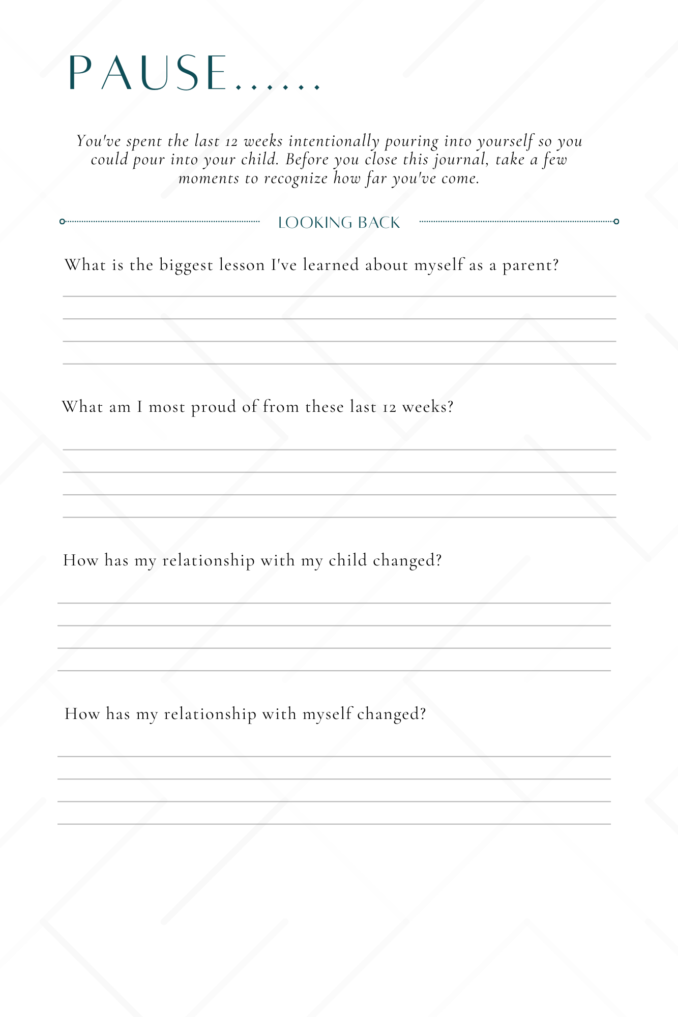 5-Minute Parent Reset:  A 12-Week Guided Journal for More Intentional Parenting