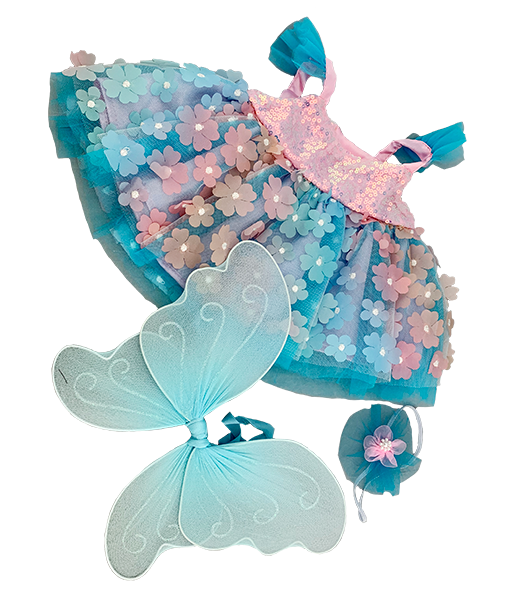 Comfort Companion™  Floral Butterfly Dress & Wings Outfit