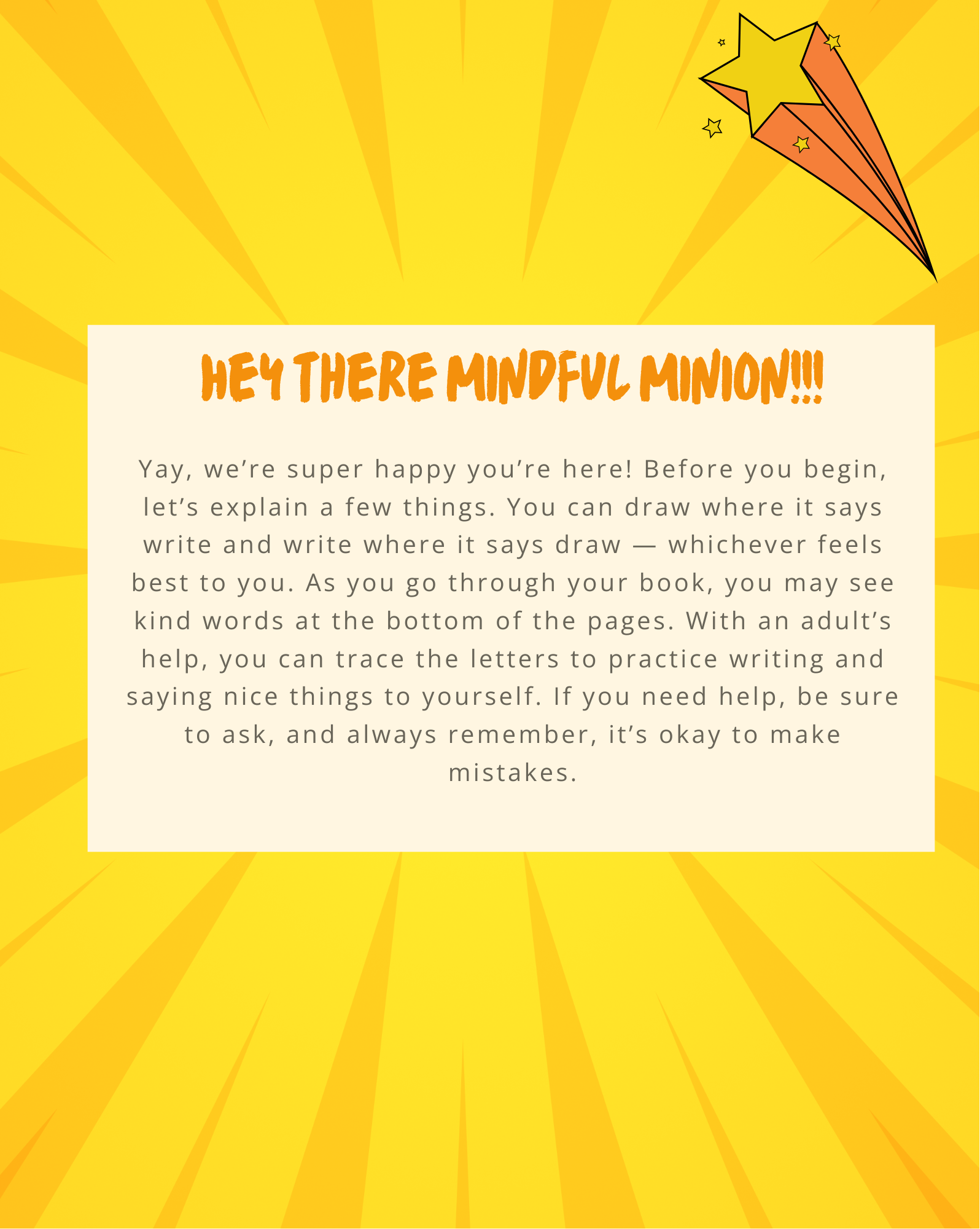 Mindful Minions Mini: Daily Activity and Thought Journal